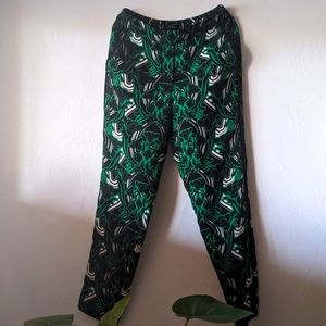 J Crew Green Floral Tuxedo Pants size 4